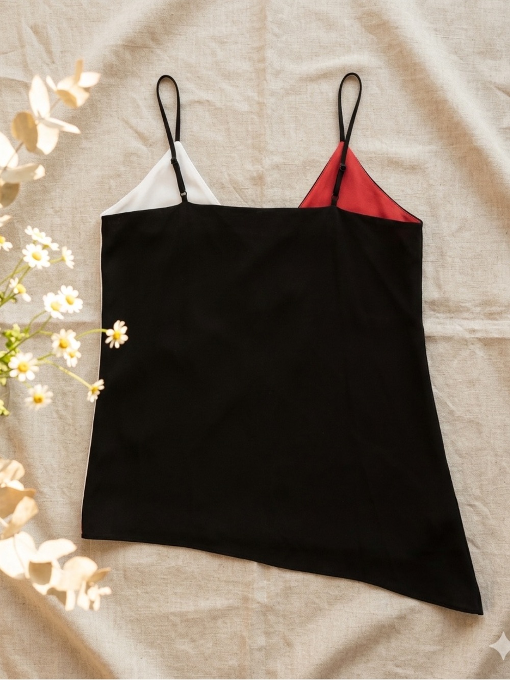 Bar III Colorblock Asymmetrical Camisole Tank Top XS - Picture 2 of 4